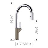 Urbena Pull-Down Dual-Spray Kitchen Faucet - Chrome