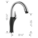 Artona Pull-Down Dual-Spray Kitchen Faucet - PVD Steel/Anthracite