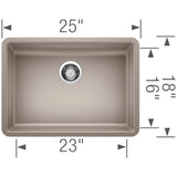 Precis SILGRANIT 25'' ADA Single Bowl Undermount Kitchen Sink - Cinder