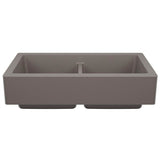 Blanco - Vintera SILGRANIT 33'' Double Bowl Apron-Front Farmhouse Sink - Volcano Gray - Volcano Gray