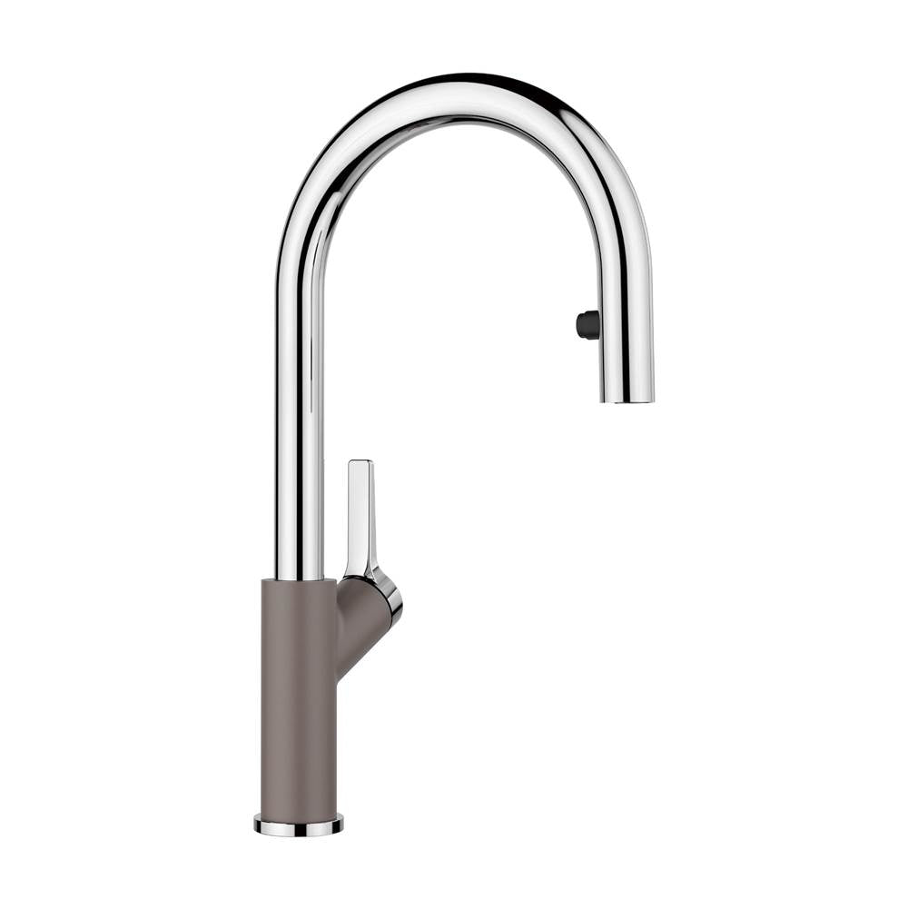 Blanco - Urbena Pull-Down Dual-Spray Kitchen Faucet - Chrome/Volcano Gray - Chrome With Volcano Gray
