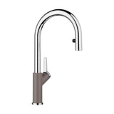 Blanco - Urbena Pull-Down Dual-Spray Kitchen Faucet - Chrome/Volcano Gray - Chrome With Volcano Gray
