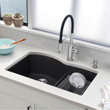 Diamond SILGRANIT 32'' 60/40 Double Bowl Undermount Kitchen Sink with Low Divide - Anthracite