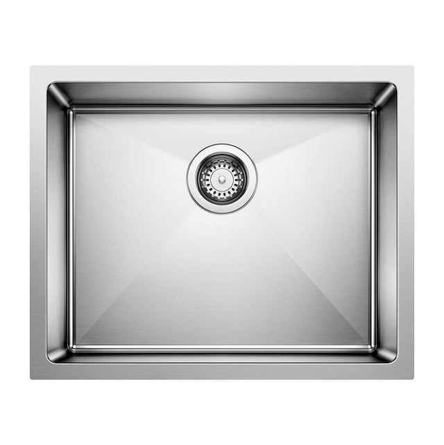 Blanco - Quatrus R15 22'' Single Bowl Undermount Stainless Steel Kitchen Sink - Satin Polish