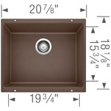 Precis SILGRANIT 21'' Single Bowl Undermount Kitchen Sink - Coal Black