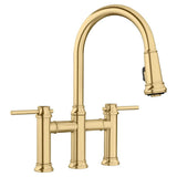 Blanco - Empressa Pull-Down Dual-Spray Bridge Faucet - Satin Gold - Satin Gold