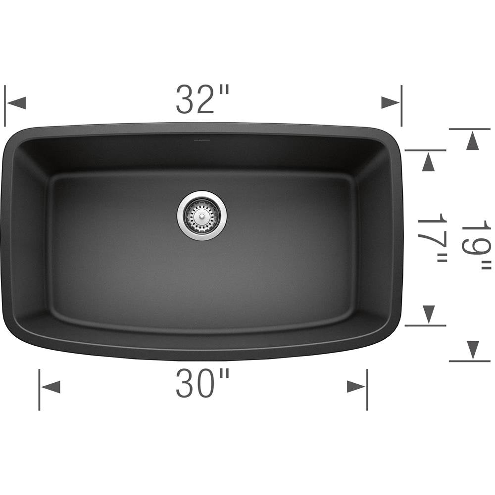 Valea SILGRANIT 32'' Super Single Undermount Kitchen Sink - Anthracite