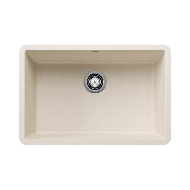 Blanco - Precis SILGRANIT 27'' Single Bowl Undermount Kitchen Sink - Soft White - Soft White