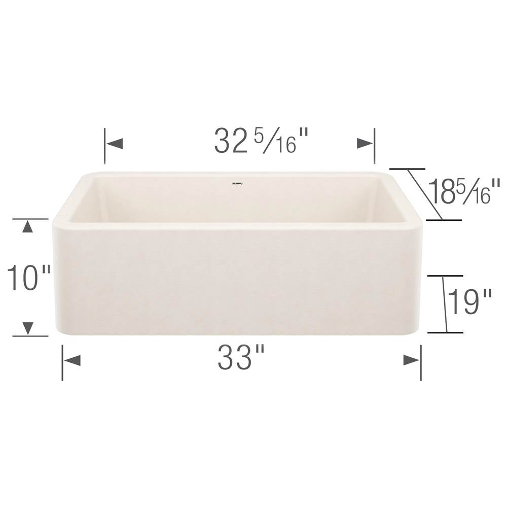 Ikon SILGRANIT 33'' Single Bowl Apron-Front Farmhouse Sink - Soft White