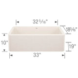 Ikon SILGRANIT 33'' Single Bowl Apron-Front Farmhouse Sink - Soft White