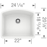 Diamond SILGRANIT 24'' Single Bowl Undermount Kitchen Sink - Cafe