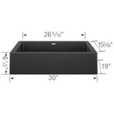 Vintera SILGRANIT 30'' Single Bowl Apron-Front Farmhouse Sink - Anthracite