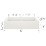Vintera SILGRANIT 33'' Double Bowl Apron-Front Farmhouse Sink - Anthracite