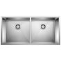 Blanco - Precision R0 37'' 50/50 Double Bowl Undermount Stainless Steel Kitchen Sink - Satin Polish