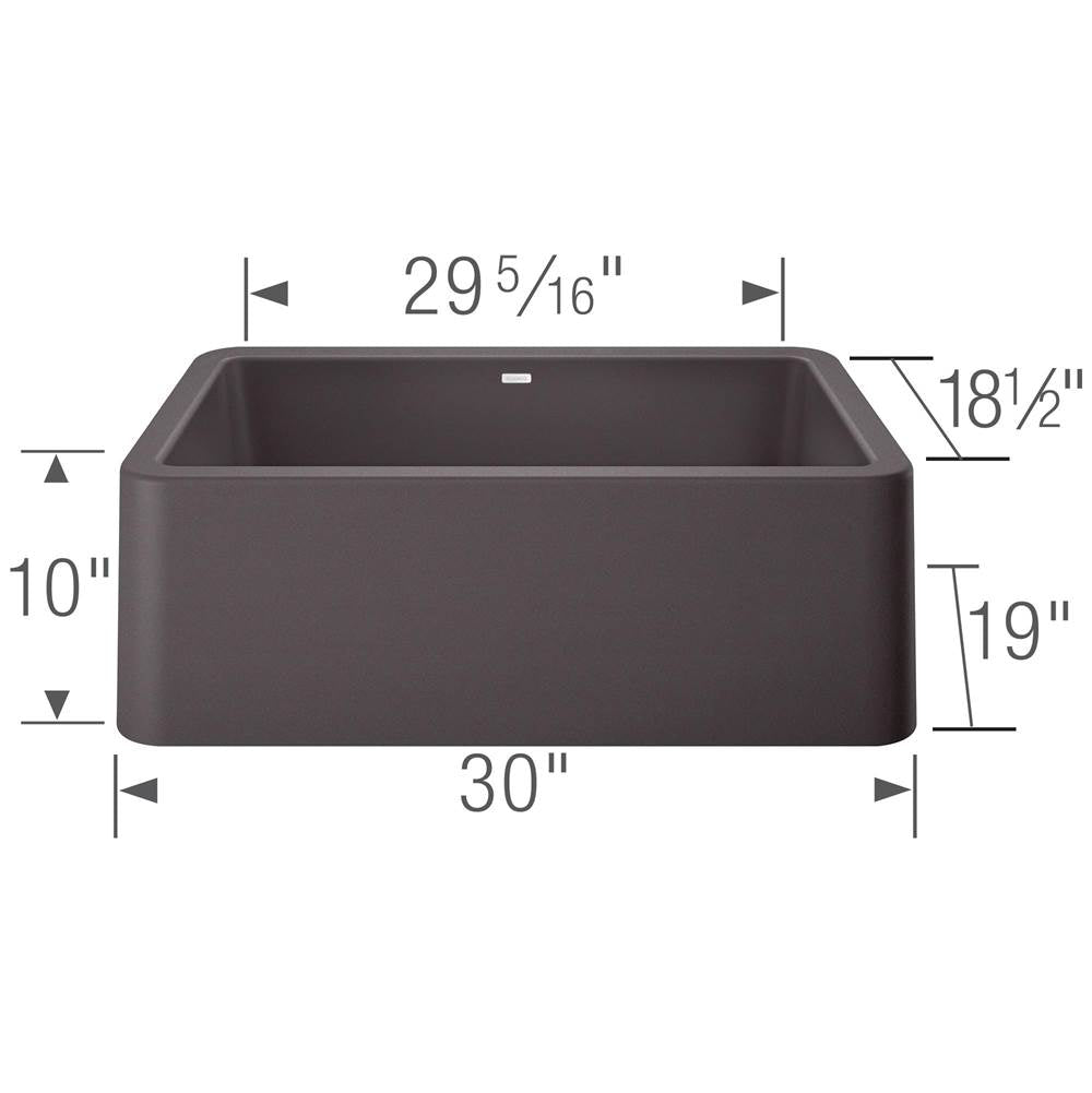Ikon SILGRANIT 30'' Single Bowl Apron-Front Farmhouse Sink - Anthracite