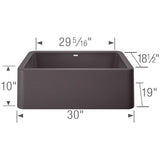Ikon SILGRANIT 30'' Single Bowl Apron-Front Farmhouse Sink - Anthracite