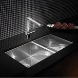 Quatrus R0 33'' 60/40 Double Bowl Undermount Stainless Kitchen Sink