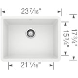 Precis SILGRANIT 24'' Single Bowl Undermount Kitchen Sink - Coal Black