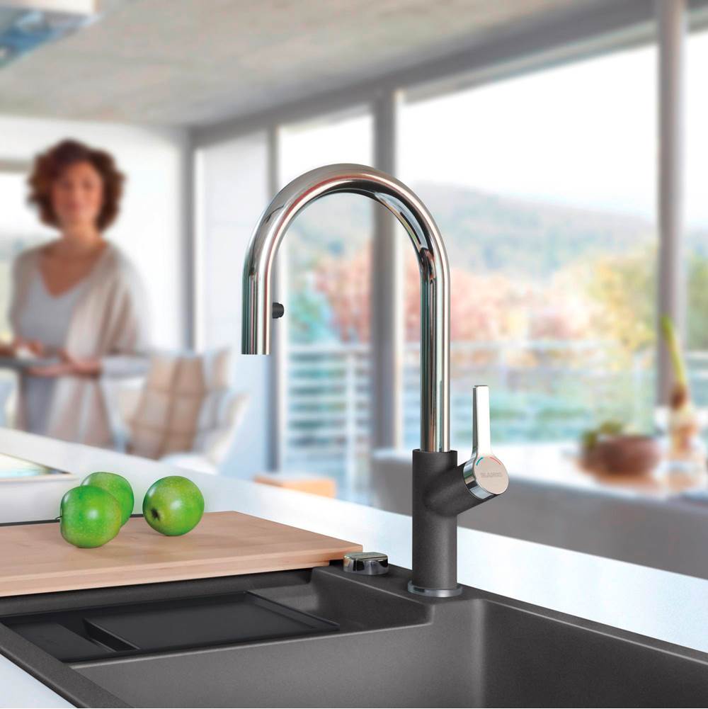 Urbena Pull-Down Dual-Spray Kitchen Faucet - Chrome