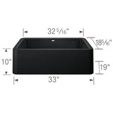 Ikon SILGRANIT 33'' Single Bowl Apron-Front Farmhouse Sink - Anthracite