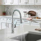 Empressa High Arc Pull-Down Dual-Spray Kitchen Faucet - PVD Steel