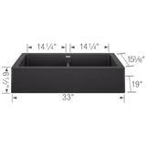 Vintera SILGRANIT 33'' Double Bowl Apron-Front Farmhouse Sink - Anthracite