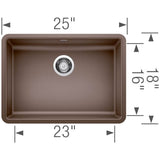 Precis SILGRANIT 25'' ADA Single Bowl Undermount Kitchen Sink - Cinder