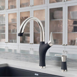 Artona Pull-Down Dual-Spray Kitchen Faucet - PVD Steel/Anthracite