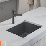 Precis SILGRANIT 24'' Single Bowl Undermount Kitchen Sink - Coal Black
