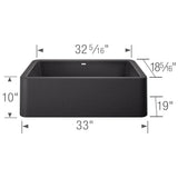 Ikon SILGRANIT 33'' Single Bowl Apron-Front Farmhouse Sink - Anthracite