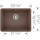 Precis SILGRANIT 24'' Single Bowl Undermount Kitchen Sink - Coal Black