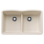Blanco - Diamond SILGRANIT 32'' 50/50 Double Bowl Undermount Kitchen Sink with Low Divide - Soft White - Soft White
