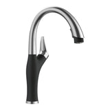 Blanco - Artona Pull-Down Dual-Spray Kitchen Faucet - PVD Steel/Coal Black - Pvd Steel With Coal Black