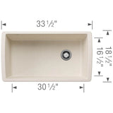 Diamond SILGRANIT 33'' Super Single Undermount Kitchen Sink - Soft White