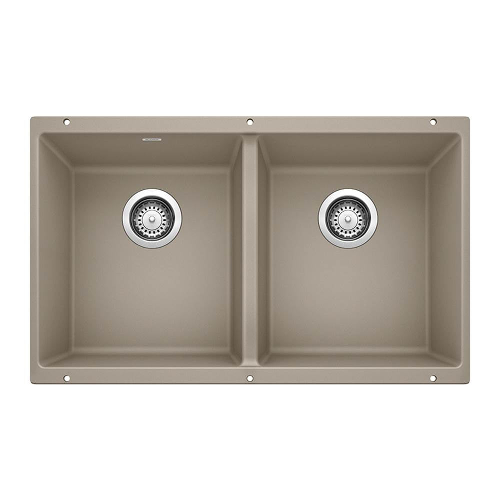 Blanco - Precis SILGRANIT 29'' 50/50 Double Bowl Undermount Kitchen Sink - Truffle - Truffle