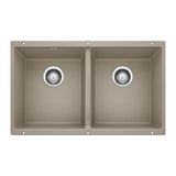 Blanco - Precis SILGRANIT 29'' 50/50 Double Bowl Undermount Kitchen Sink - Truffle - Truffle