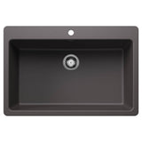 Blanco - Liven SILGRANIT 33'' Super Single Dual Mount Kitchen Sink - Cinder - Cinder