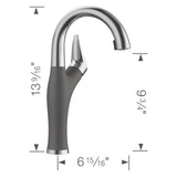 Artona Pull-Down Dual-Spray Bar Faucet - PVD Steel/Anthracite