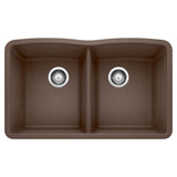 Blanco - Diamond SILGRANIT 32'' 50/50 Double Bowl Undermount Kitchen Sink - Cafe - Cafe