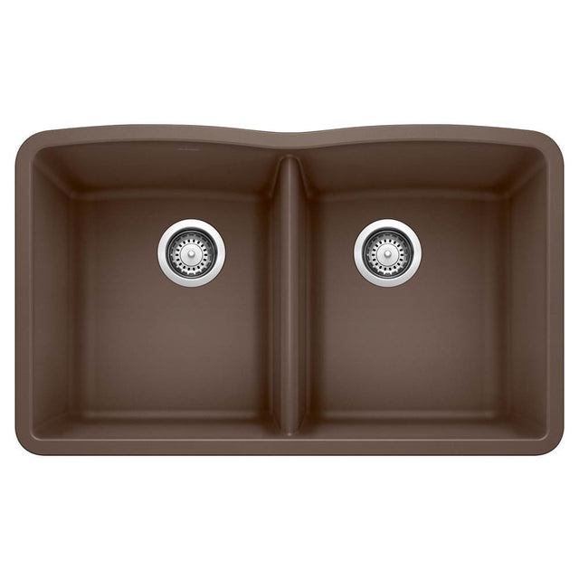 Blanco - Diamond SILGRANIT 32'' 50/50 Double Bowl Undermount Kitchen Sink - Cafe - Cafe