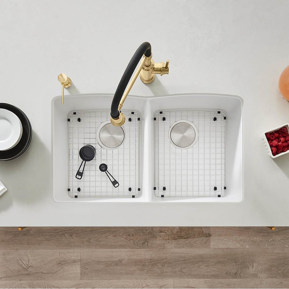 Diamond SILGRANIT 32'' 50/50 Double Bowl Undermount Kitchen Sink - Cafe