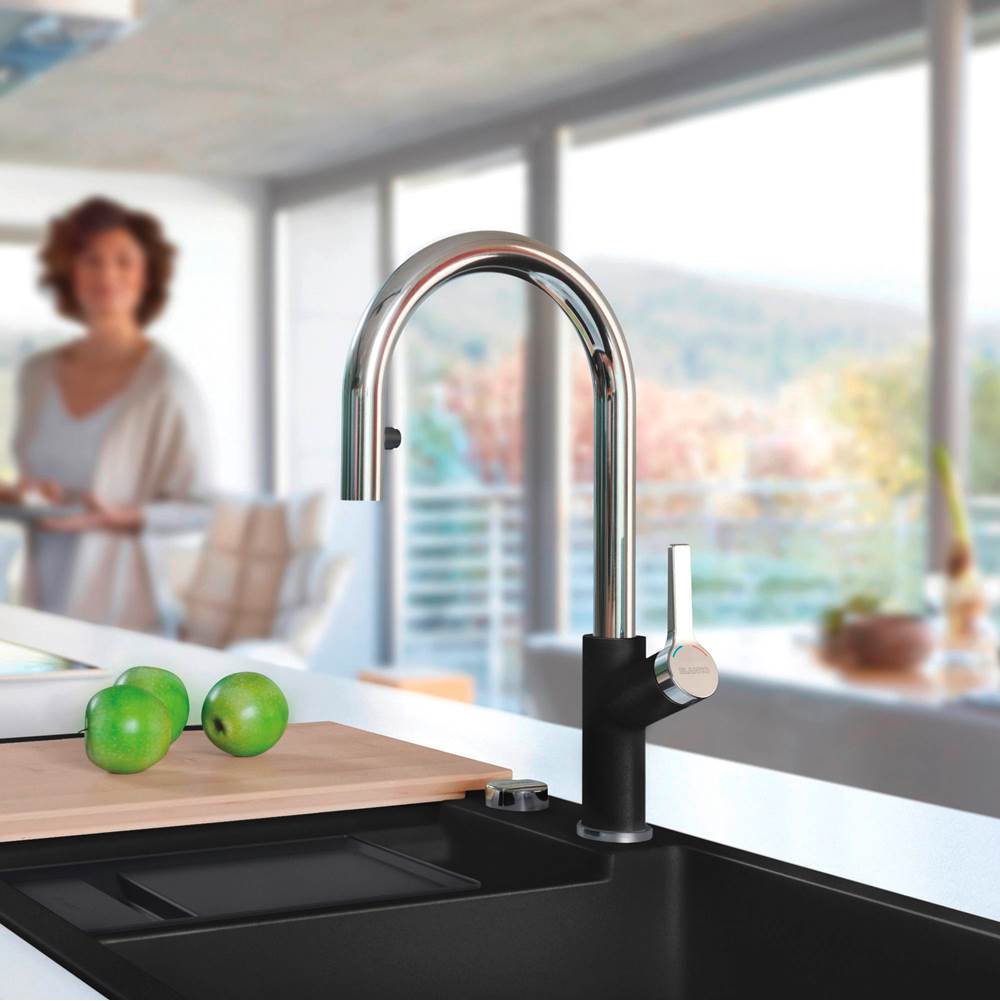 Urbena Pull-Down Dual-Spray Kitchen Faucet - Chrome
