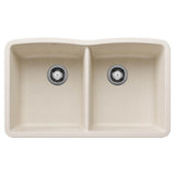 Blanco - Diamond SILGRANIT 32'' 50/50 Double Bowl Undermount Kitchen Sink - Soft White - Soft White