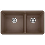 Blanco - Precis SILGRANIT 33'' 60/40 Double Bowl Undermount Kitchen Sink - Cafe - Cafe