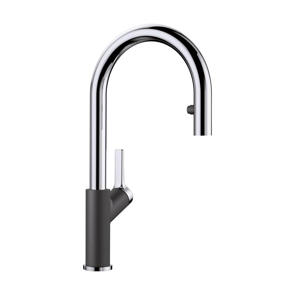 Blanco - Urbena Pull-Down Dual-Spray Kitchen Faucet - Chrome/Anthracite - Chrome With Anthracite