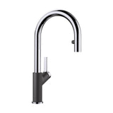 Blanco - Urbena Pull-Down Dual-Spray Kitchen Faucet - Chrome/Anthracite - Chrome With Anthracite