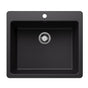 Blanco - Liven SILGRANIT 25'' Single Bowl Dual Mount Kitchen Sink - Coal Black - Coal Black