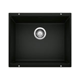 Blanco - Precis SILGRANIT 21'' Single Bowl Undermount Kitchen Sink - Coal Black - Coal Black