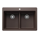 Blanco - Liven SILGRANIT 33'' 50/50 Double Bowl Dual Mount Kitchen Sink with Low Divide - Cafe - Cafe