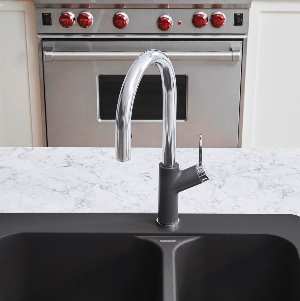 Urbena Pull-Down Dual-Spray Kitchen Faucet - Chrome